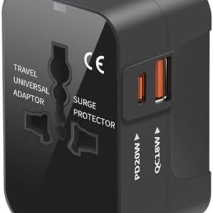 MINGTONG Universal Travel Adapter with 3.0A PD USB…