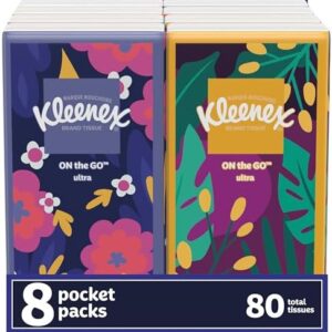 Kleenex On-The-Go Facial Tissues, 8 On-The-Go Pack…