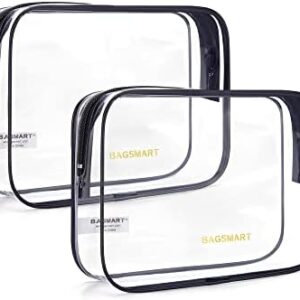 BAGSMART Clear Toiletry Bag, 2 Pack TSA Approved T…