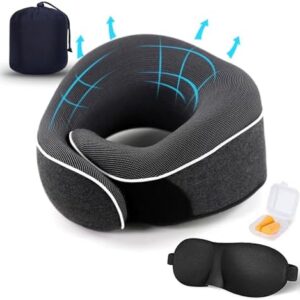 Travel Neck Pillow, Best Memory Foam Airplane Pill…